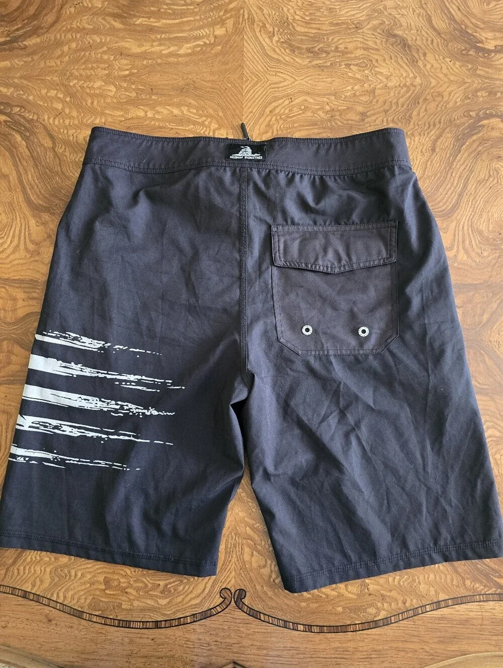 Freedom Industries Black Patriotic American Flag Swim Shorts Mens size 30